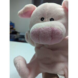 Pig Hand Puppet Pink Plush Stuffed Toy Pretend Play